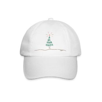 Festliche Weihnachtsbaum Skizze - Baseballkappe - Weiß/Weiß - Vorne