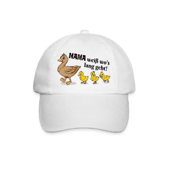Lustige Gans Ente Familien Motto Illustration - Baseballkappe - Weiß/Weiß - Vorne