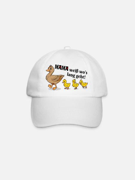 Lustige Gans Ente Familien Motto Illustration - Baseballkappe - Weiß/Weiß
