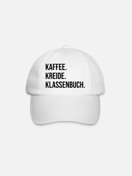Kaffee. Kreide. Klassenbuch. - Baseballkappe - Weiß/Weiß