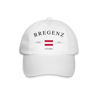 Bregenz Österreich – Urlaub Souvenir & Geschenk - Baseballkappe - Weiß/Weiß - Vorne