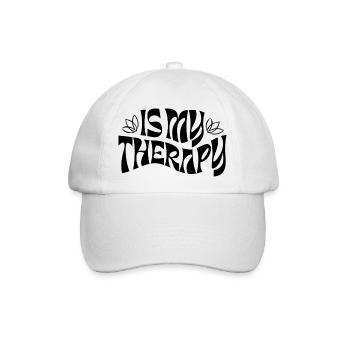 Is My Therapy – Retro Statement - Baseballkappe - Weiß/Weiß - Vorne