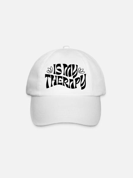Is My Therapy – Retro Statement - Baseballkappe - Weiß/Weiß