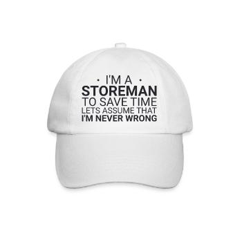 Storeman Never Wrong - Baseballkappe - Weiß/Weiß - Vorne