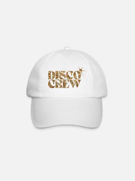 Disco Crew Glitzer Gold Logo - Baseballkappe - Weiß/Weiß