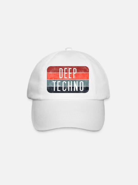 Tiefe Techno-Gradienten-Streifen - Baseballkappe - Weiß/Weiß