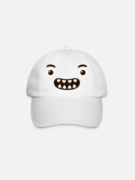 Monster Gesicht - Baseballkappe - Weiß/Weiß