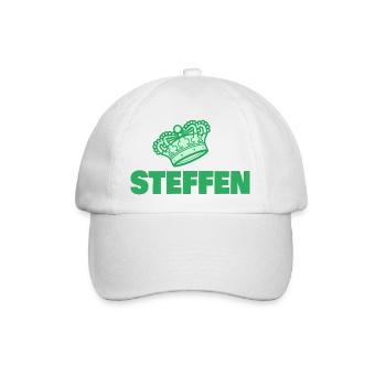 Vorname Steffen - Baseballkappe - Weiß/Weiß - Vorne