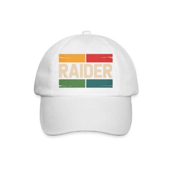 Raider Gamer Retro Vintage Farben RPG Gaming - Baseballkappe - Weiß/Weiß - Vorne