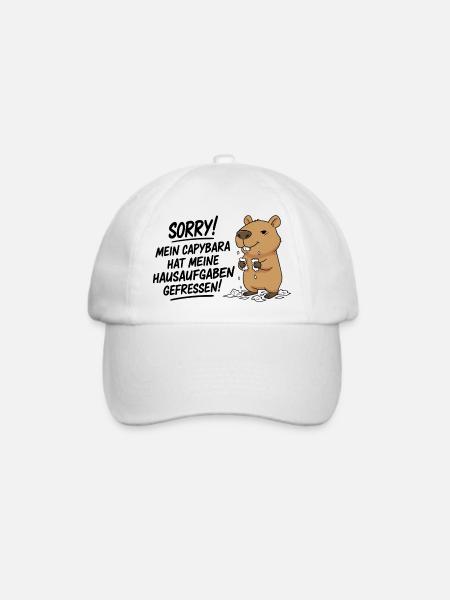 Sorry! Capybara hat meine Hausaufgaben gefressen - Baseballkappe - Weiß/Weiß