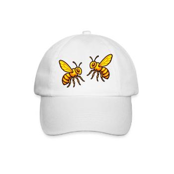 Leuchtende Honigbienen - Baseballkappe - Weiß/Weiß - Vorne