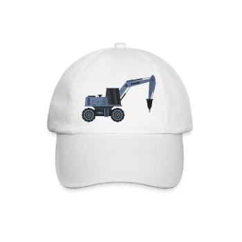 Bagger mit Hammer - Baseballkappe - Weiß/Weiß - Vorne