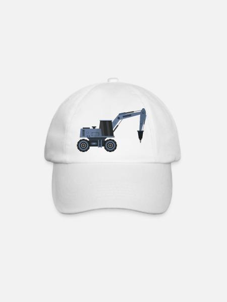 Bagger mit Hammer - Baseballkappe - Weiß/Weiß