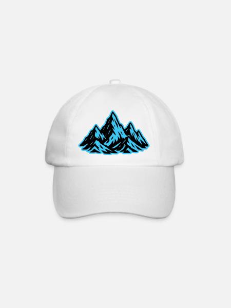 Berge Gipfel Symbol - Baseballkappe - Weiß/Weiß