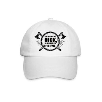Ich bin nicht dick – Ich bin der Schildwall - Baseballkappe - Weiß/Weiß - Vorne
