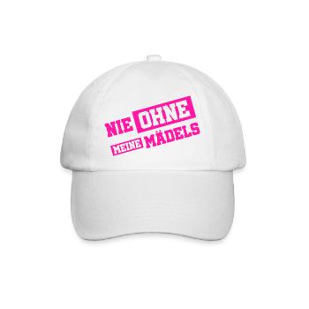 Nie ohne meine Mädels - Baseballkappe - Weiß/Weiß - Vorne