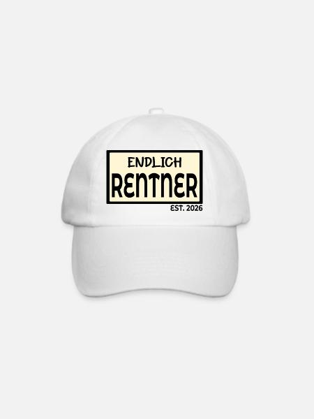Rente 2026 Rentner - Abschied Kollegen - Baseballkappe - Weiß/Weiß