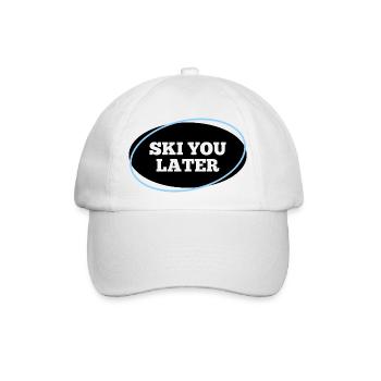 Ski You Later – Lustiger Skifahrer Spruch - Baseballkappe - Weiß/Weiß - Vorne