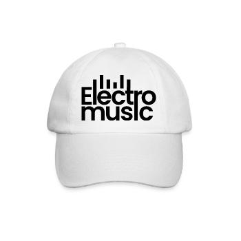 Elektro-Musik-Logo - Baseballkappe - Weiß/Weiß - Vorne