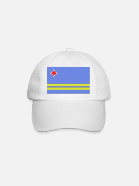 Aruba-Flagge - Baseballkappe - Weiß/Weiß