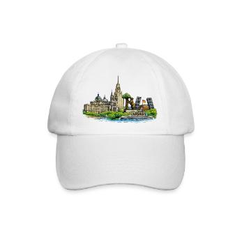 Madrid Skyline  - Baseballkappe - Weiß/Weiß - Vorne