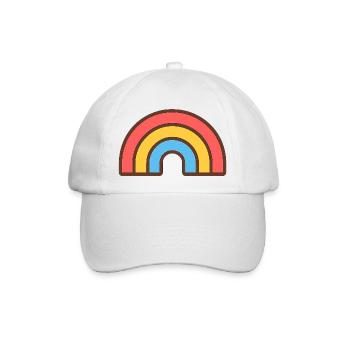 Heller Retro-Regenbogen - Baseballkappe - Weiß/Weiß - Vorne