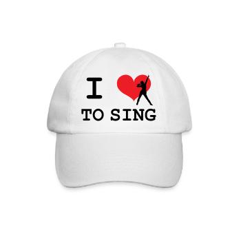 Ich liebe es zu singen - Baseballkappe - Weiß/Weiß - Vorne