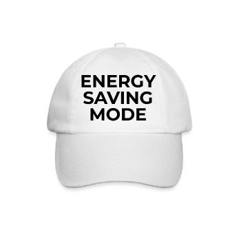 ENERGIESPARMODUS – Minimales Unisex-Sweatshirt - Baseballkappe - Weiß/Weiß - Vorne