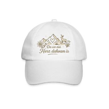 Bergherz Daheim – Alpenliebe - Baseballkappe - Weiß/Weiß - Vorne