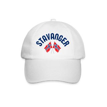 Stavanger-Norwegen-Flaggen - Baseballkappe - Weiß/Weiß - Vorne