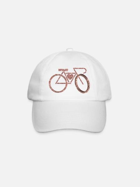 Fahrradsprachen Valentinstag V1 - Baseballkappe - Weiß/Weiß
