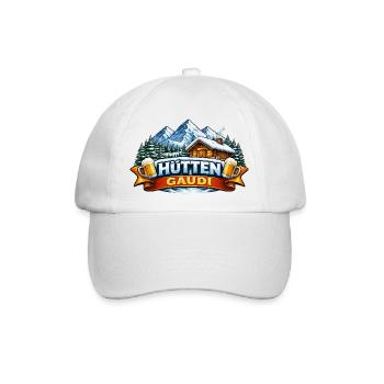 Hüttengaudi Holzhaus Winterland - Baseballkappe - Weiß/Weiß - Vorne