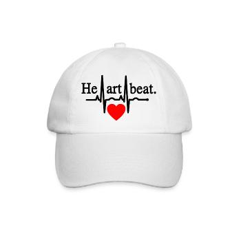 Heartbeat - Schwarz - Baseballkappe - Weiß/Weiß - Vorne