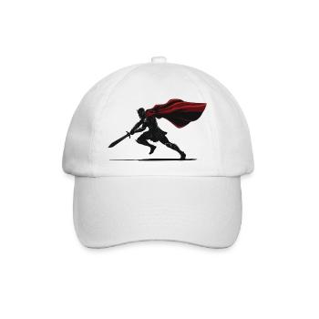 Spartanischer Krieger, Schattenschwert-Maskottchen-Krieger, Krieger - Baseballkappe - Weiß/Weiß - Vorne