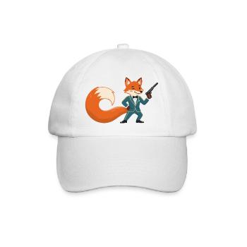 Fuchs Gentleman mit Pistole - Baseballkappe - Weiß/Weiß - Vorne