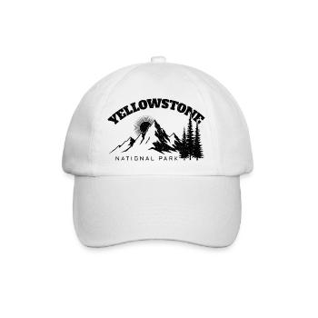 Wandern im Yellowstone-Nationalpark - Baseballkappe - Weiß/Weiß - Vorne