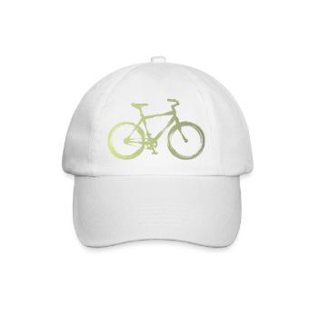 Aquarell-Fahrrad: Stadtfahrt - Baseballkappe - Weiß/Weiß - Vorne
