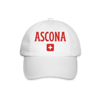 Ascona Schweiz Flagge - Baseballkappe - Weiß/Weiß - Vorne