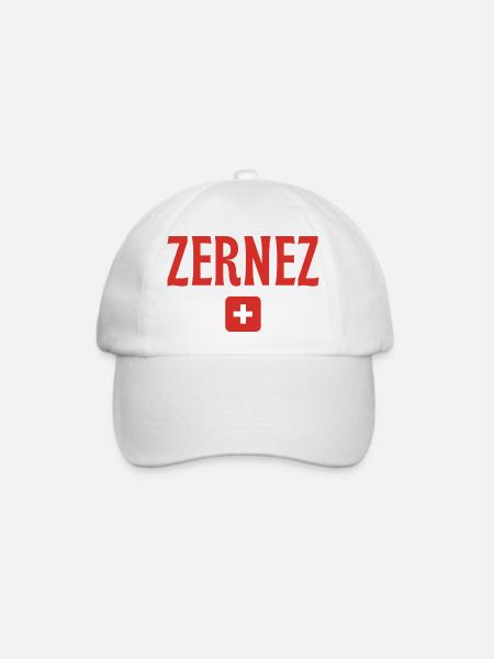 Zernez Schweiz - Baseballkappe - Weiß/Weiß