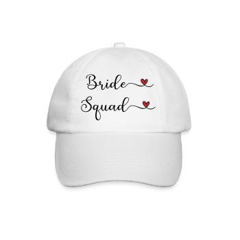 Bride Squad - Team Braut - Baseballkappe - Weiß/Weiß - Vorne