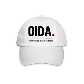 OIDA Logo mit roter Linie - Baseballkappe - Weiß/Weiß - Vorne