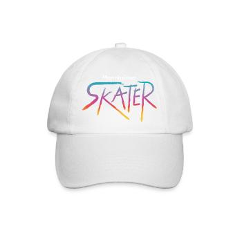 Skater Retro Colorful Gradient Script Street Art - Baseballkappe - Weiß/Weiß - Vorne