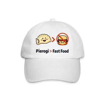Pierogi statt Fast Food - Baseballkappe - Weiß/Weiß - Vorne