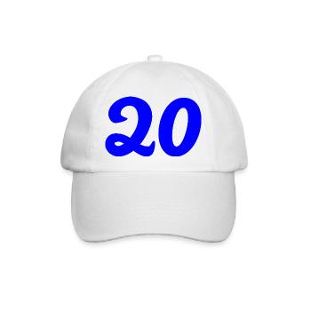20. 20. JAHRESTAG. 20-JÄHRIGES JUBILÄUM. 20 JAHRE. - Baseballkappe - Weiß/Weiß - Vorne