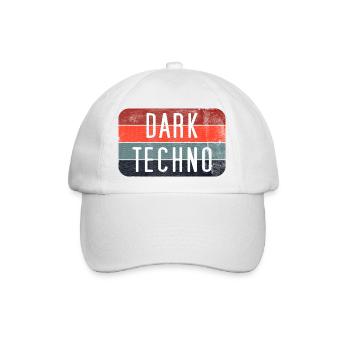 Dunkles Techno-Retro-Logo T-Shirt - Baseballkappe - Weiß/Weiß - Vorne
