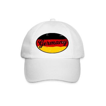 Germany Schriftflagge Wellenlook - Baseballkappe - Weiß/Weiß - Vorne
