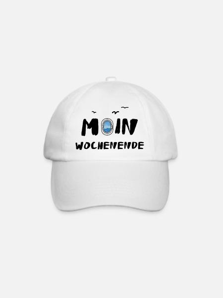 moin wochenende - Baseballkappe - Weiß/Weiß