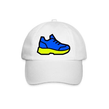 Moderner Laufschuh Sneaker - Baseballkappe - Weiß/Weiß - Vorne