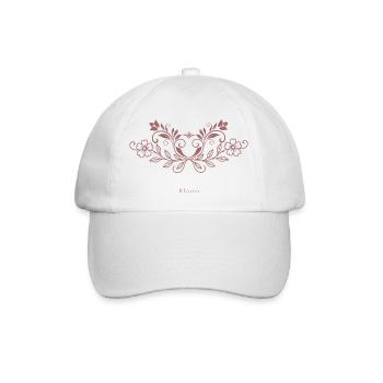 Feminine florale Line Art Bloom - Baseballkappe - Weiß/Weiß - Vorne