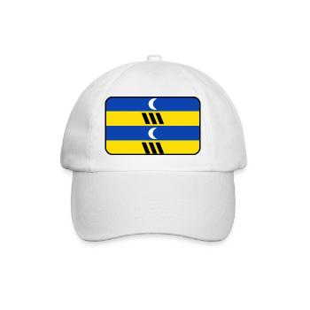 Ameland-Flaggenlogo – Inselkleidung - Baseballkappe - Weiß/Weiß - Vorne